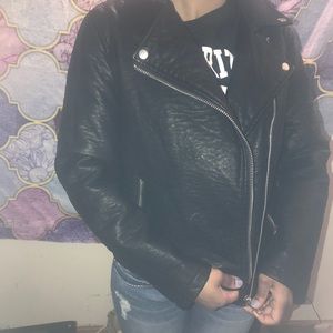 Black motorcycle looking jacket